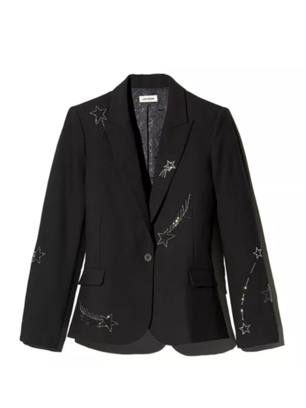 Zadig & Voltaire Black Blazer with Embroidered Accents